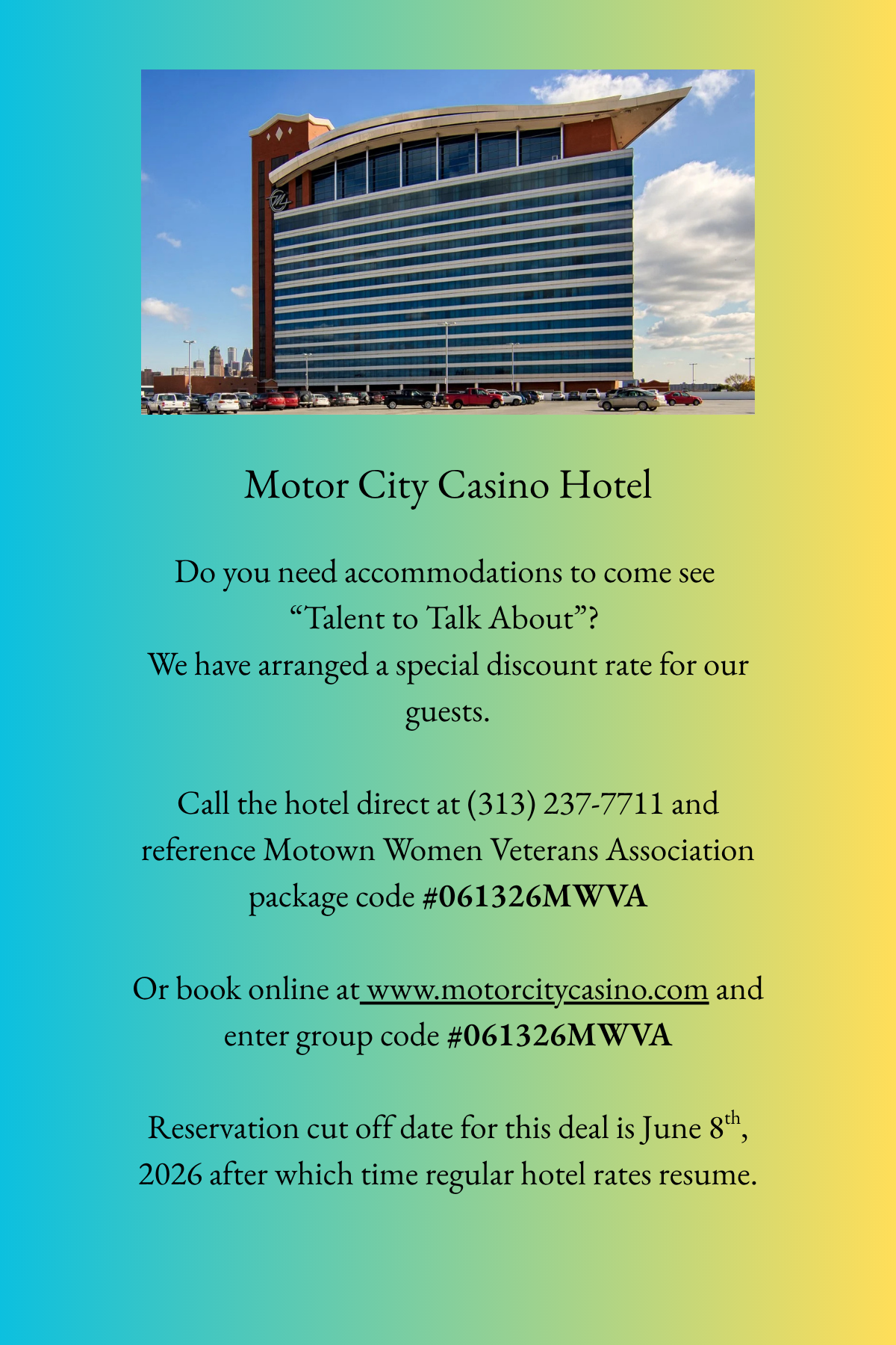 Motor City Casino Hotel Flyer
